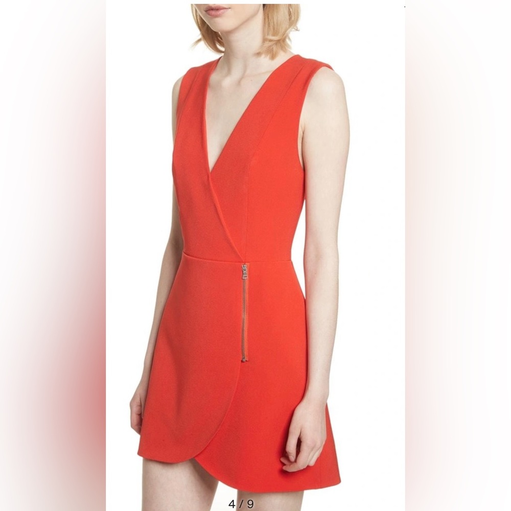 Alice and Olivia Lennon surplice sleeveless mini dress